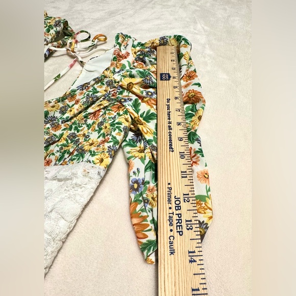 For Love & Lemons Rosalyn Mini Dress in Green Floral Women’s Sz Small - Picture 12 of 14